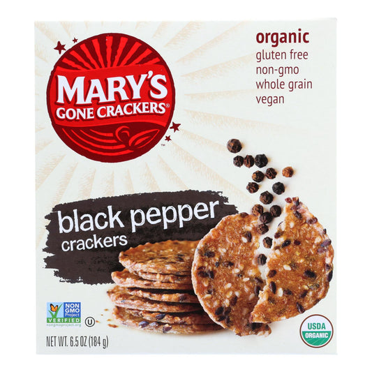 Galletas Mary's Gone Crackers con pimienta negra - Caja de 6 - 6,5 oz