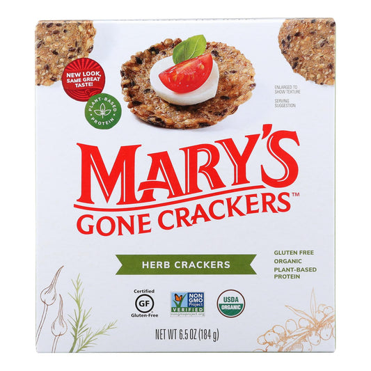 Galletas con hierbas Mary's Gone Crackers - Caja de 6 - 6,5 oz