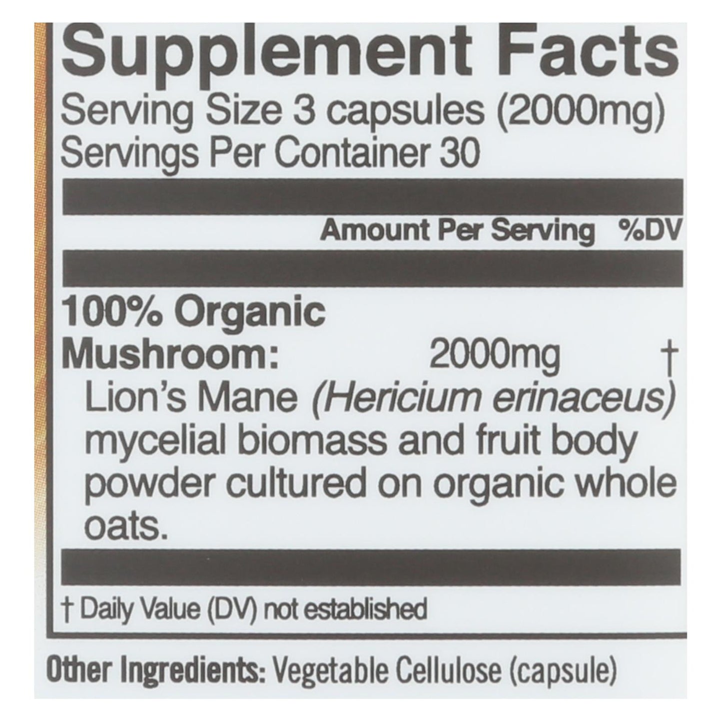 Nutrición orgánica de hongos - Cápsulas de melena de león con hongos sprfd - 1 unidad - 90 unidades