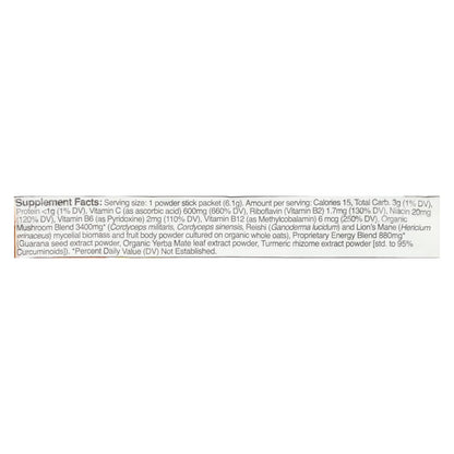 Suplemento dietético en polvo orgánico de Om, con sabor a naranja y cítricos, para la nutrición de hongos, caja de 10, 0,21 oz