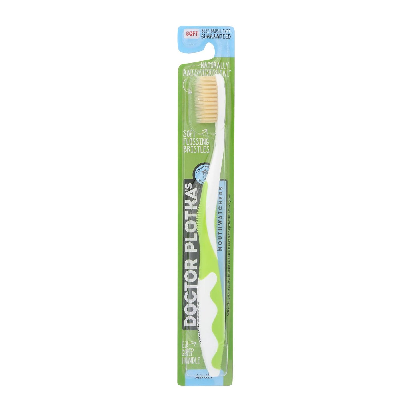 Cepillo de dientes para adultos Mouthwatchers A/b, color verde, 1 unidad, caja