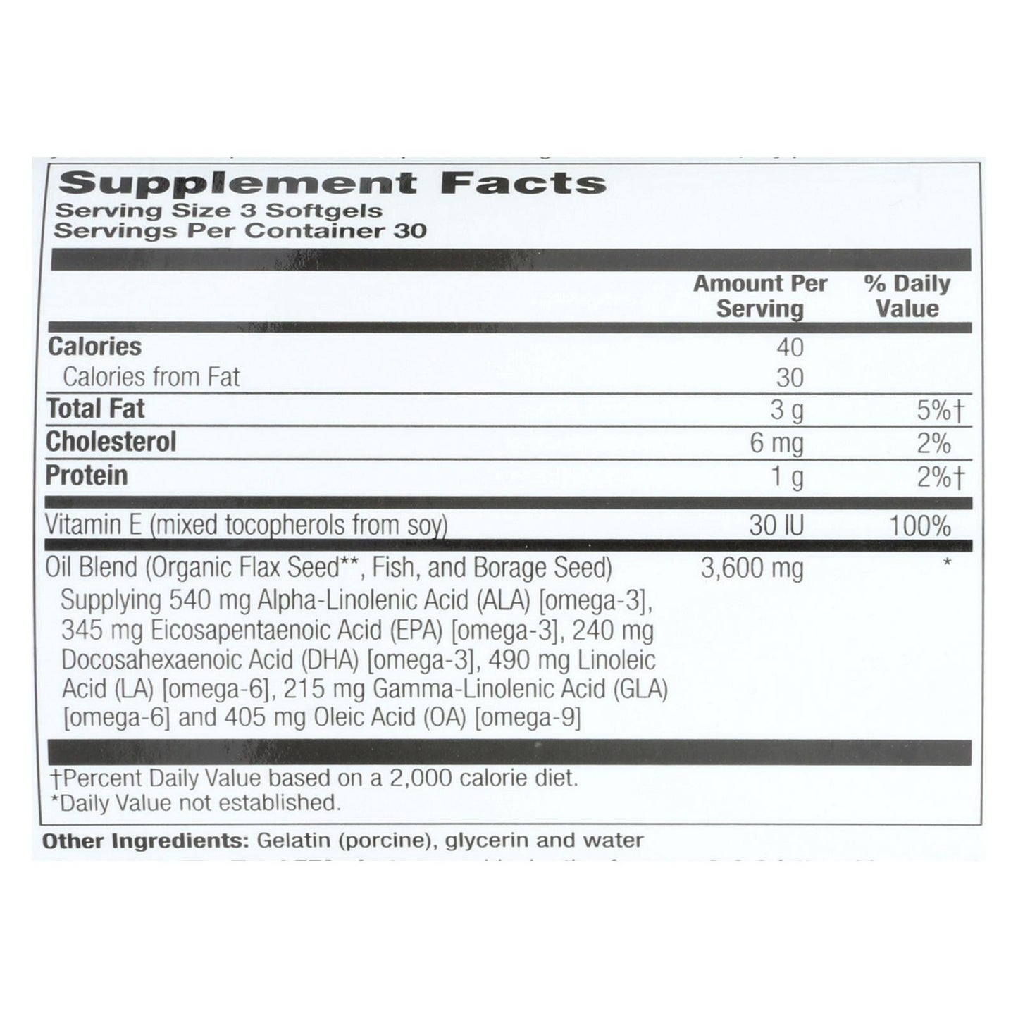 Nature's Life - Total Efa 1200 mg - 1 cada uno - 90 Sgel