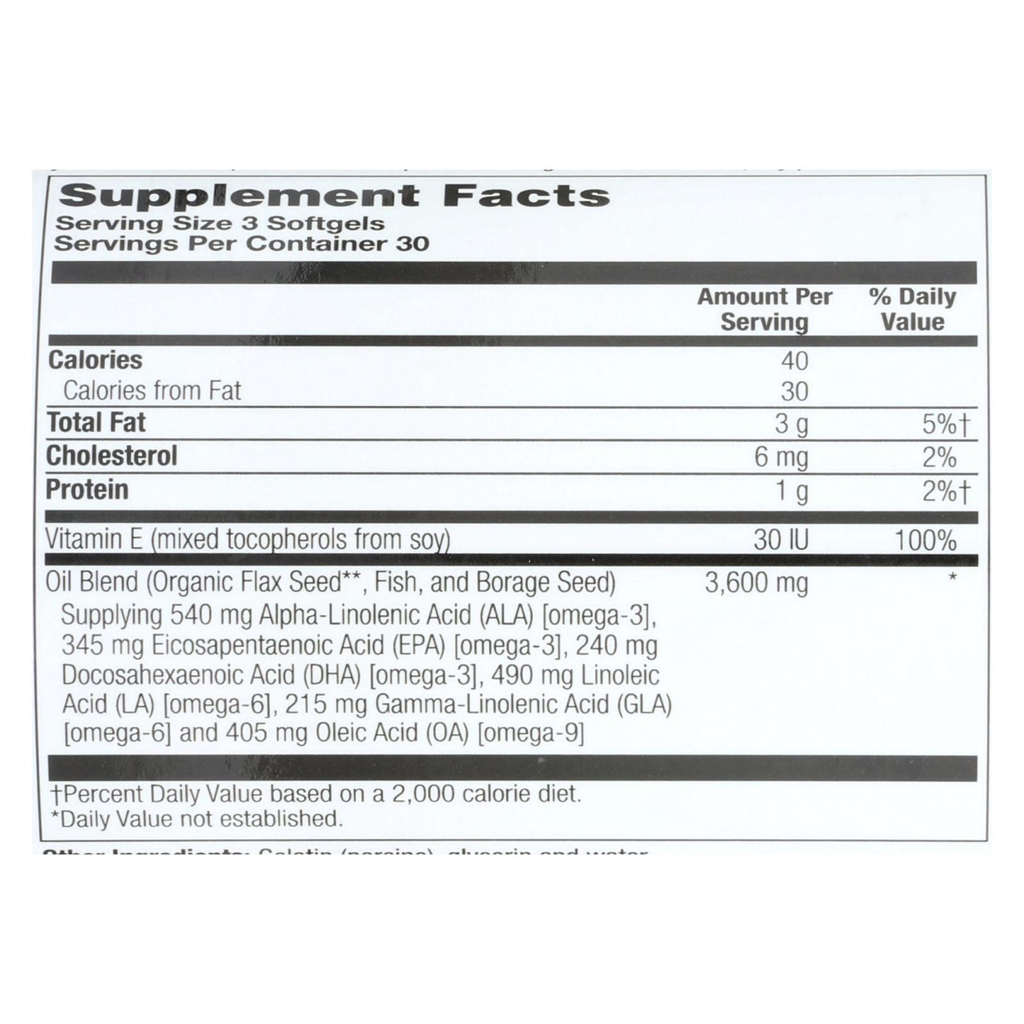 Nature's Life - Total Efa 1200 mg - 1 cada uno - 90 Sgel