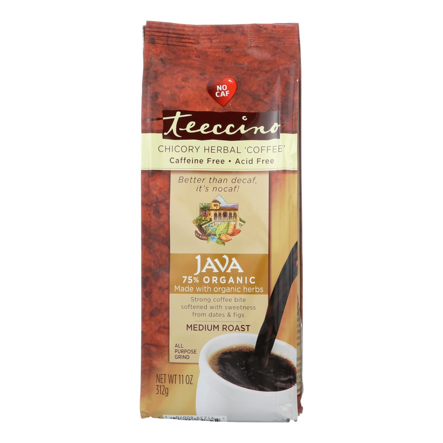 Teeccino 地中海草本咖啡 Java - 11 盎司 - 6 盒装