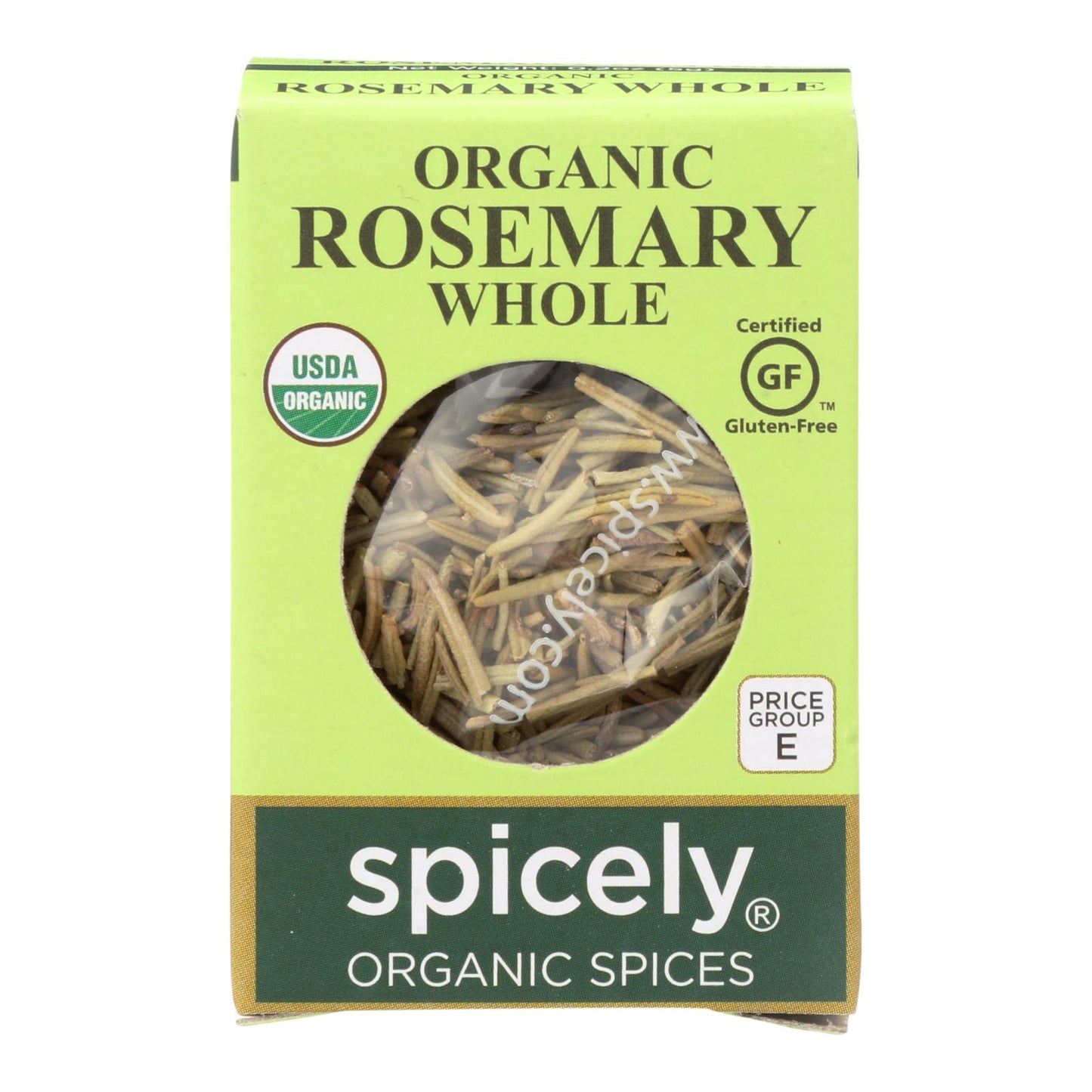 Spicely Organics - Romero orgánico - Entero - Caja de 6 - 0,2 oz.