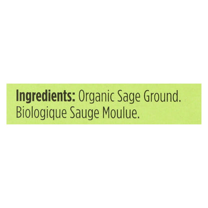 Spicely Organics - Organic Sage - Ground - Case Of 6 - 0.3 Oz.