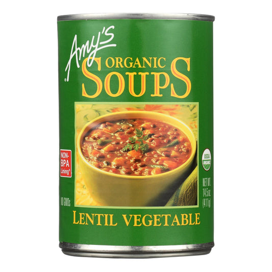 Amy's - Organic Lentil Vegetable Soup - Case Of 12 - 14.5 Oz