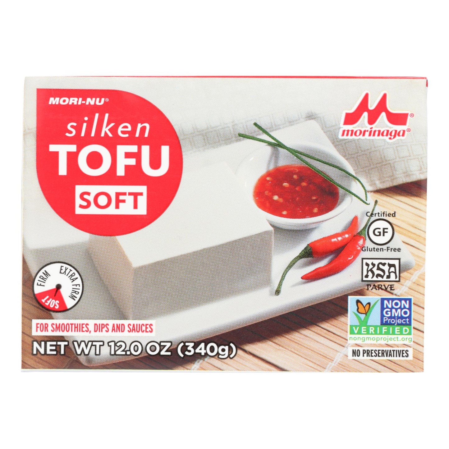 Tofu suave y sedoso Mori-nu - Tetra - Caja de 12 - 12 oz.