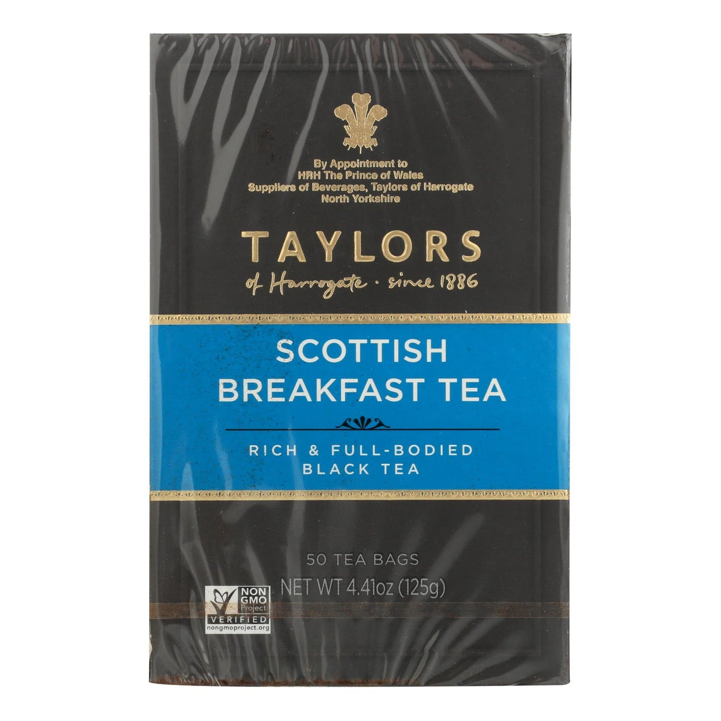 Bolsitas de té para desayuno escocés de Taylors Of Harrogate (caja de 6) - 50 bolsas