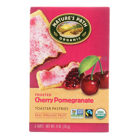 Pasteles tostados glaseados orgánicos Nature's Path - Cereza y granada - Caja de 12 - 11 oz.