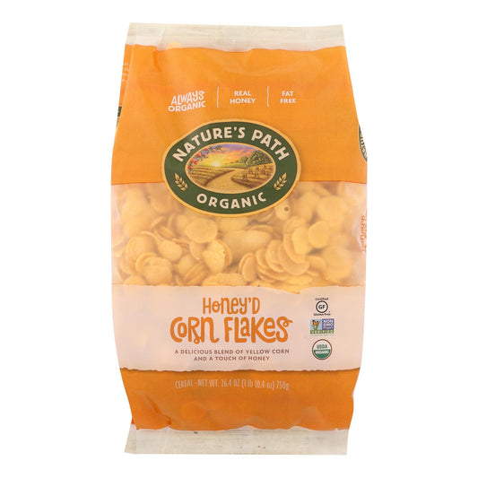 Cereales orgánicos de hojuelas de maíz Nature's Path, con sabor a miel, caja de 6, 26,4 oz.