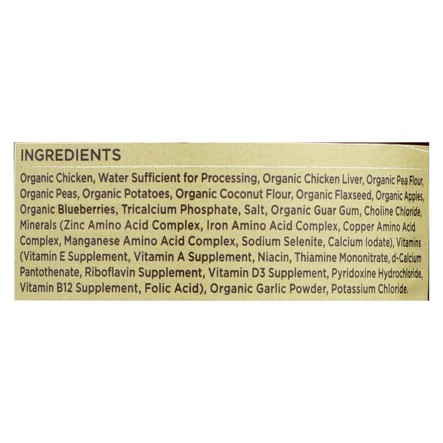 Alimento orgánico sin cereales para perros Castor and Pollux - Pollo y verduras - Caja de 12 - 12,7 oz.