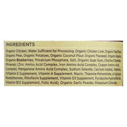 Alimento orgánico sin cereales para perros Castor and Pollux - Pollo y verduras - Caja de 12 - 12,7 oz.