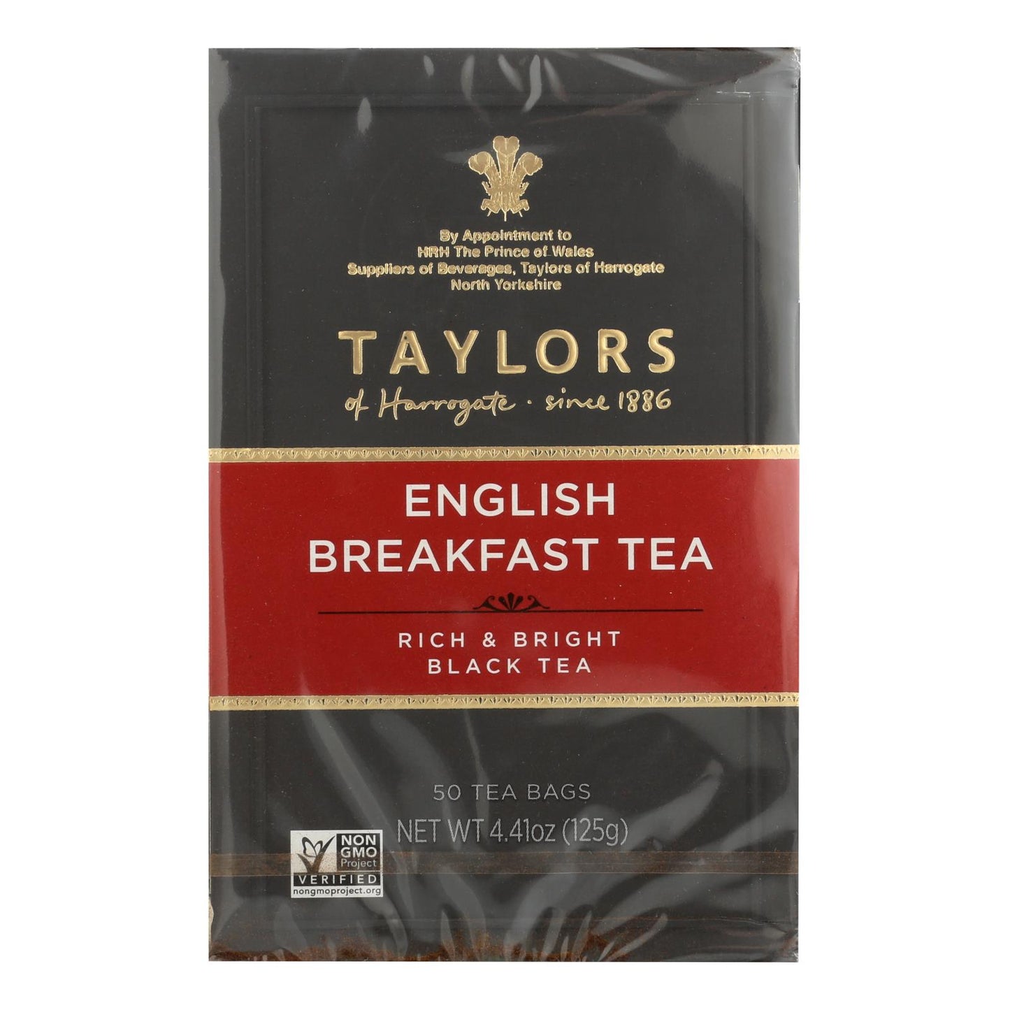 Bolsitas de té para el desayuno inglés de Taylors Of Harrogate - Caja de 6 - 50 bolsas