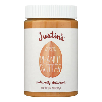 Mantequilla de maní Justin's Nut Butter - Clásica - Caja de 12 - 16 oz.