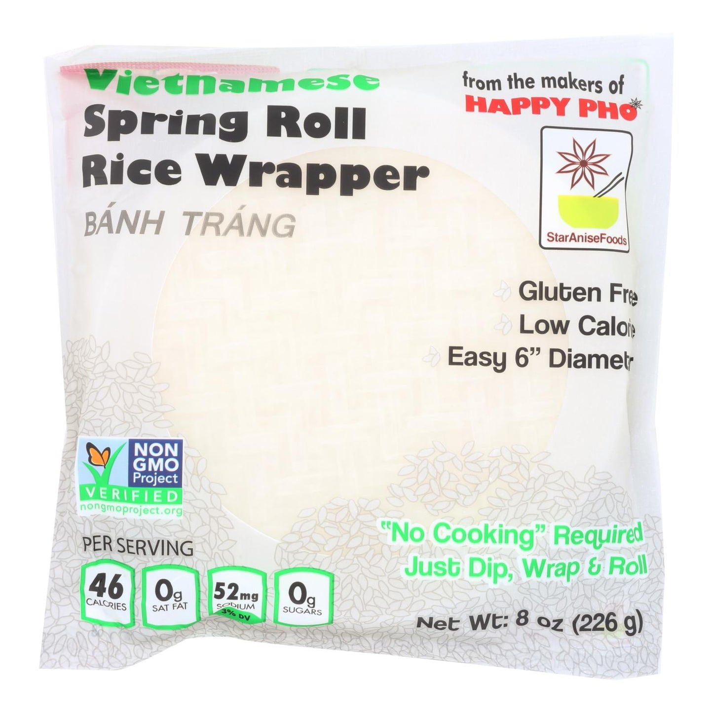 Rollo de primavera vietnamita con envoltura de arroz Star Anise Foods - Caja de 12 - 8 oz