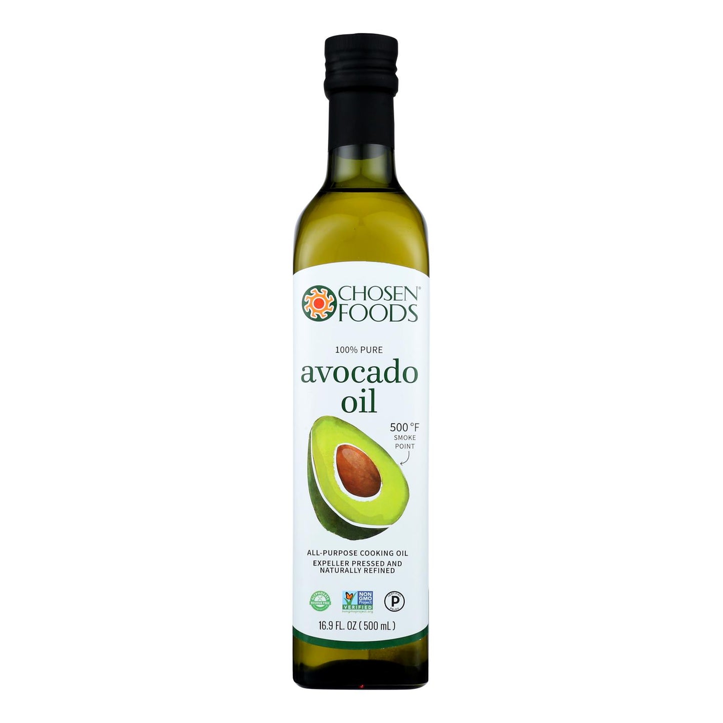 Aceite de aguacate Chosen Foods - Caja de 6 - 16,9 fl oz.