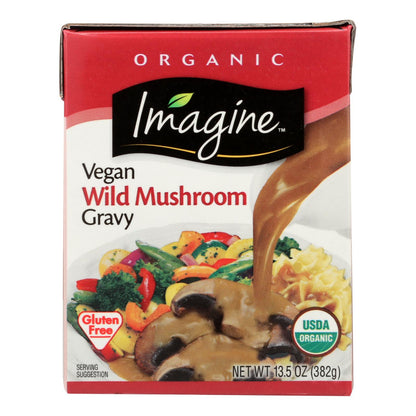 Imagine Foods Gravy - Orgánica - Vegetales y hongos silvestres - Caja de 12 - 13,5 fl oz