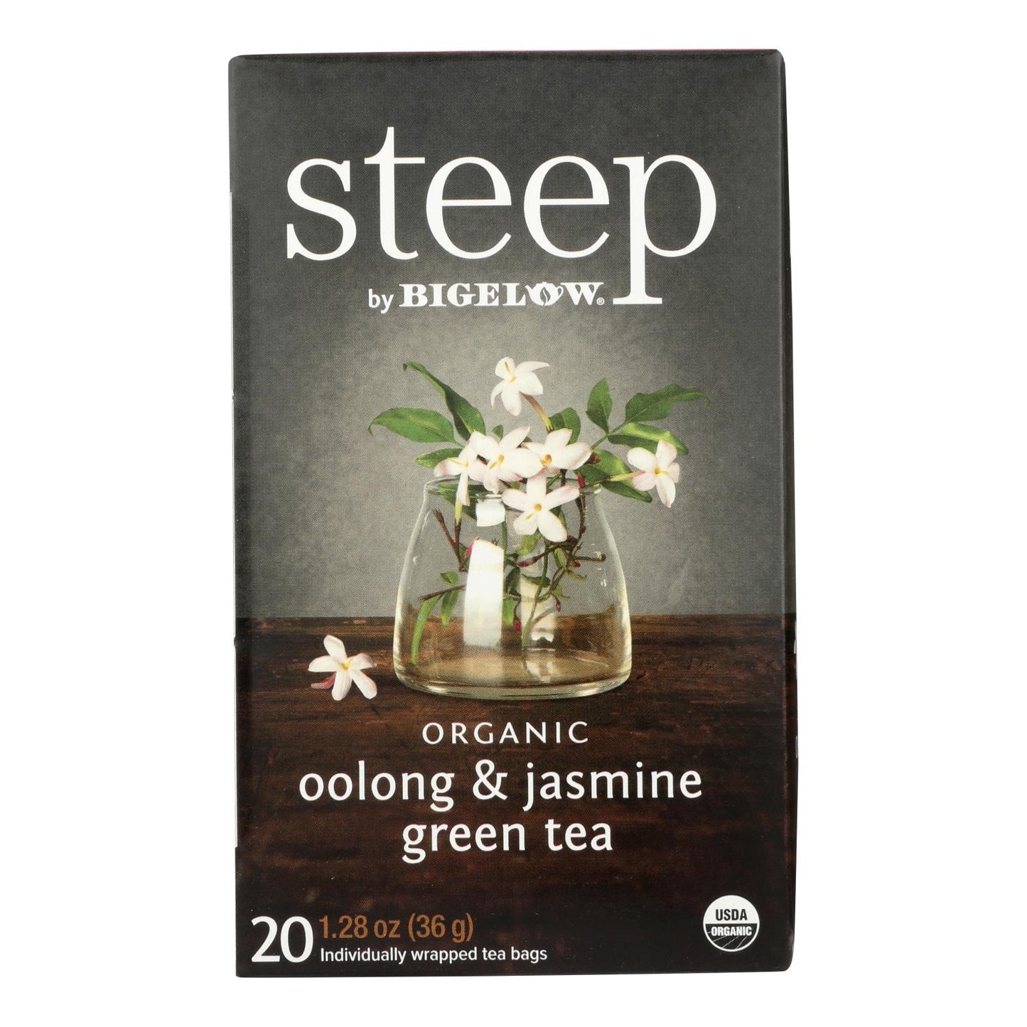 Té verde oolong y jazmín orgánico Steep By Bigelow - Caja de 6 - 20 bolsitas