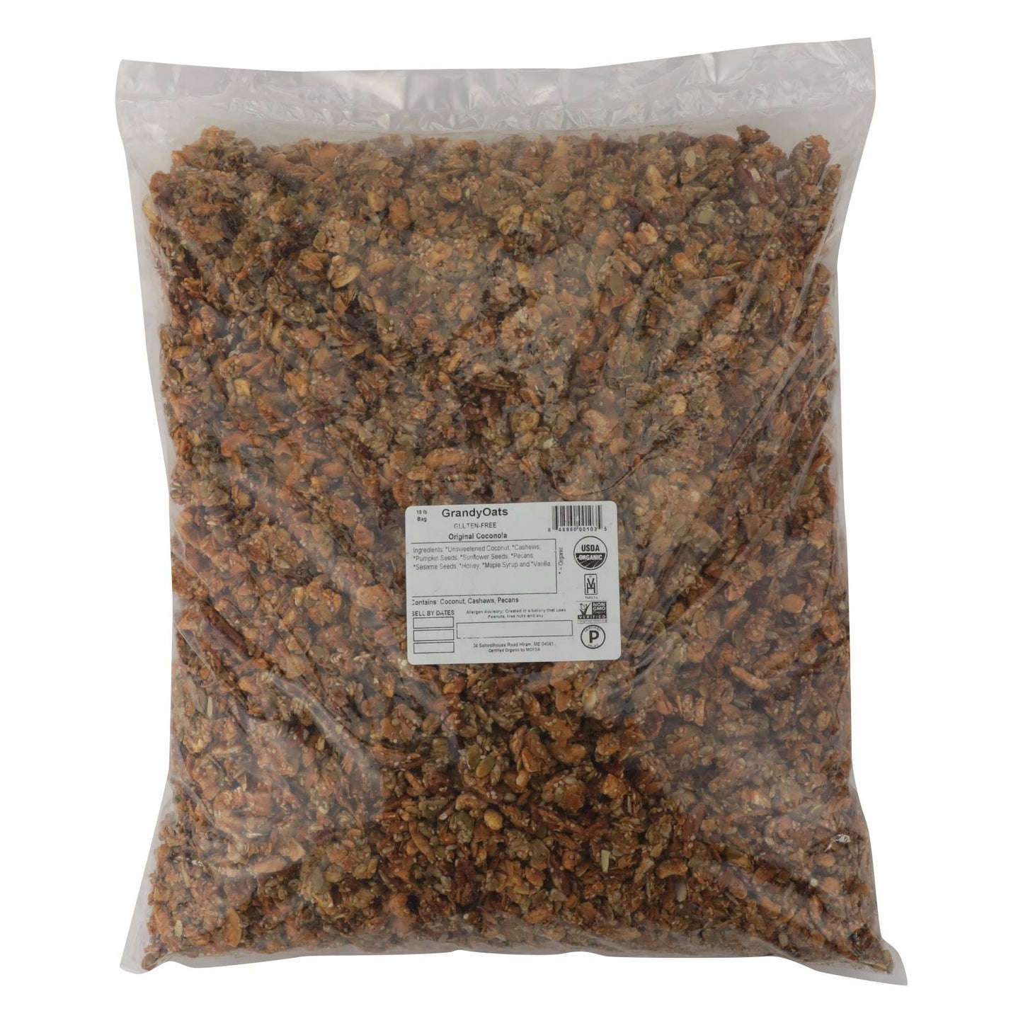 Granola de avena orgánica Grandy Oats Coconola - Producto individual a granel - 10 lb