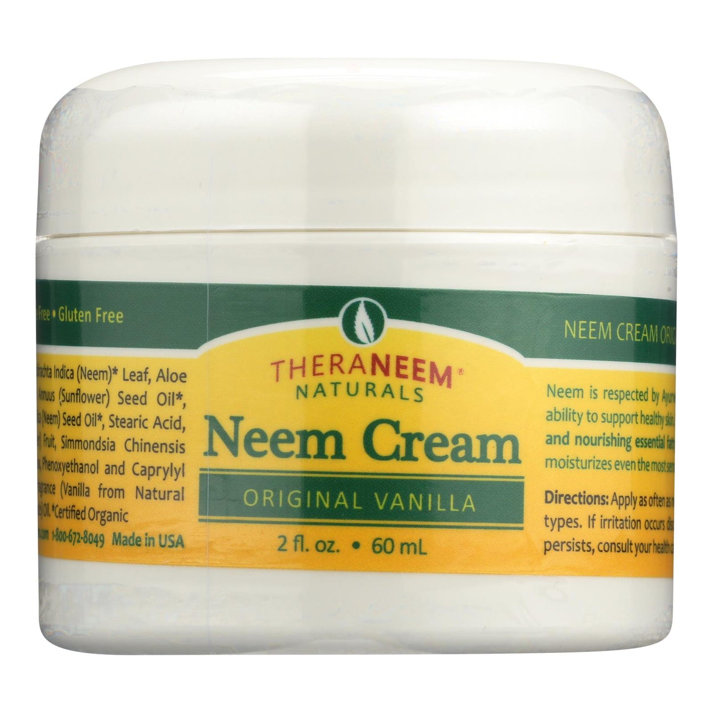 Crema de nim con vainilla original de Theraneem Naturals - 1 unidad - 2 oz