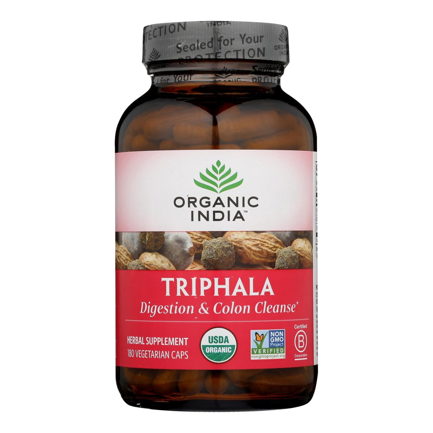 Triphala de Organic India, para la digestión y la limpieza del colon, 1 unidad, 180 cápsulas vegetales