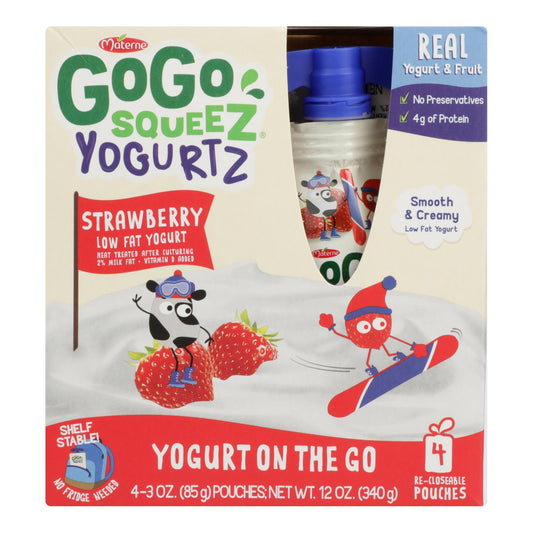 Yogur bajo en grasa Gogo Squeez - Caja de 12 - 4/3 oz