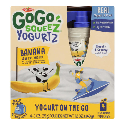 Yogur bajo en grasa Gogo Squeez Yogurtz - Caja de 12 - 4/3 oz