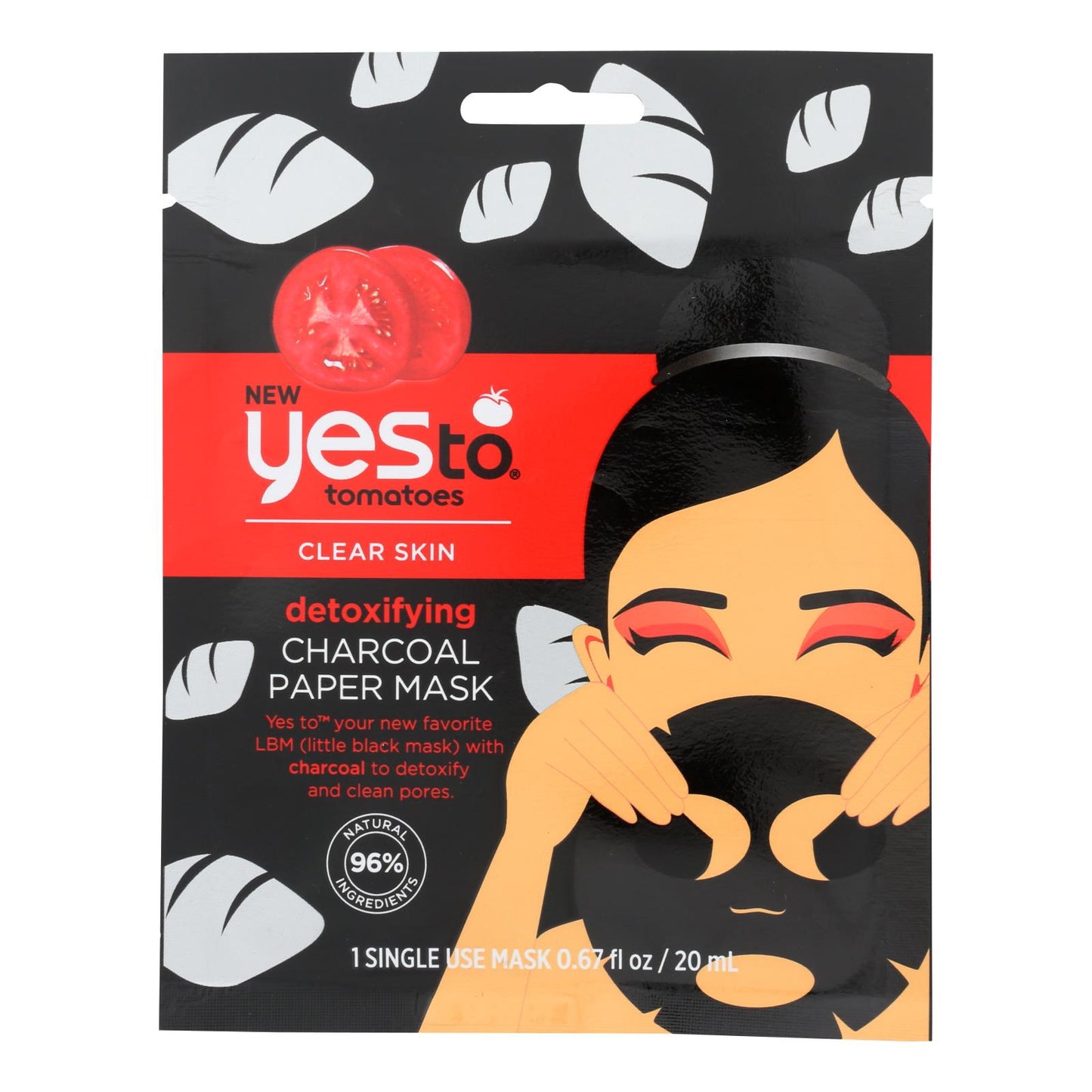 Yes To - Papel de carbón para mascarilla - Caja de 6 - .67 Fz