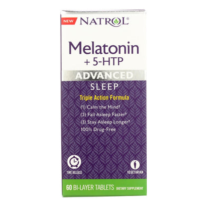 Natrol - Melatonina Advance +5 Htp - 1 unidad - 60 tabletas