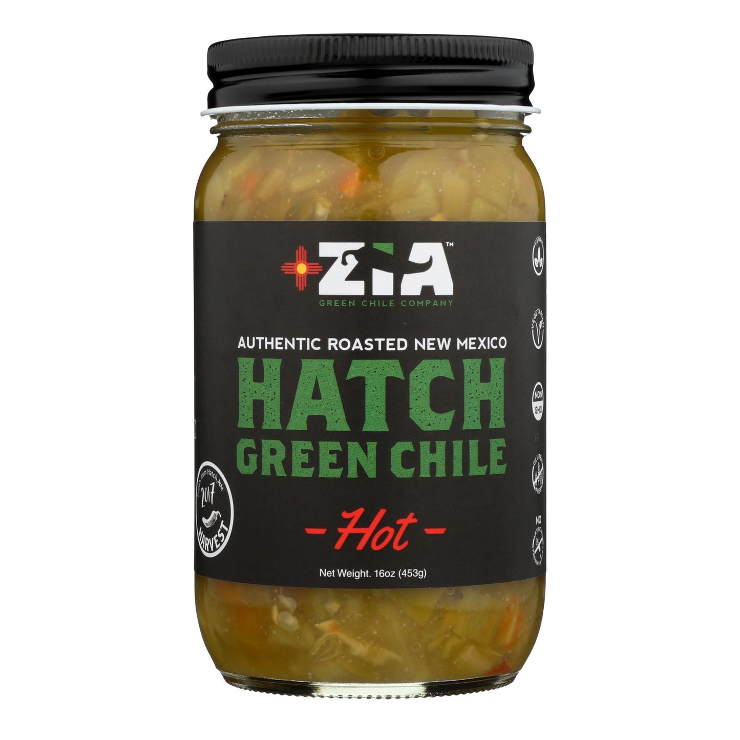 Zia Green Chile Company - Chile verde Hatch - Picante - Caja de 6 - 16 oz.