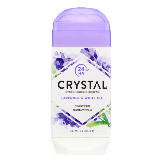 Desodorantes Crystal - Desodorante sólido invisible - Lavanda y té blanco - 2.5 oz.