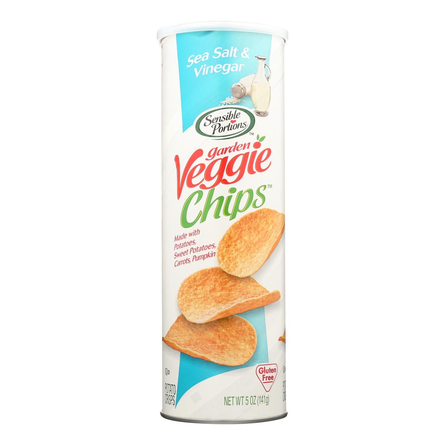 Chips vegetales de huerta con vinagre y sal marina Sensible Portions - Caja de 12 - 5 oz