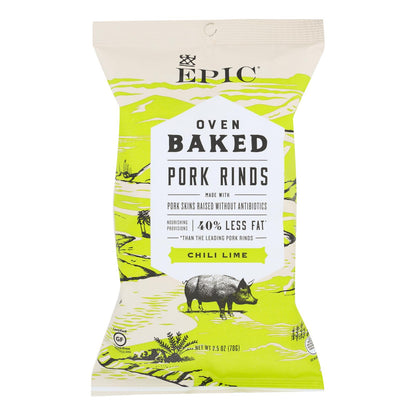 Chicharrones de cerdo horneados al horno con chile y limón - Caja de 12 - 2,5 oz
