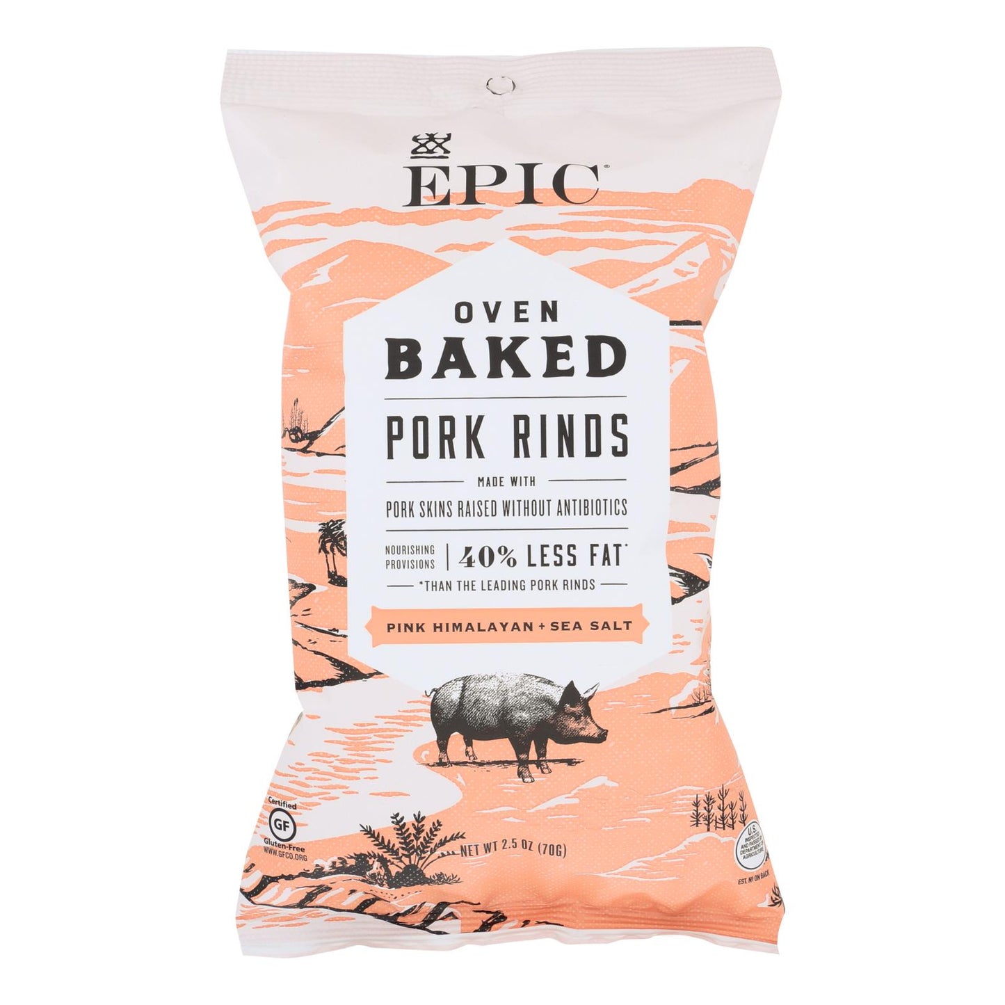 Chicharrones de cerdo al horno Epic - Caja de 12 - 2,5 oz