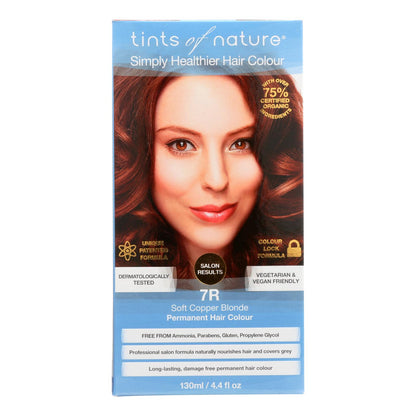 Tinte para cabello rubio cobrizo suave Tints Of Nature 7r - 1 unidad - 4,4 fz