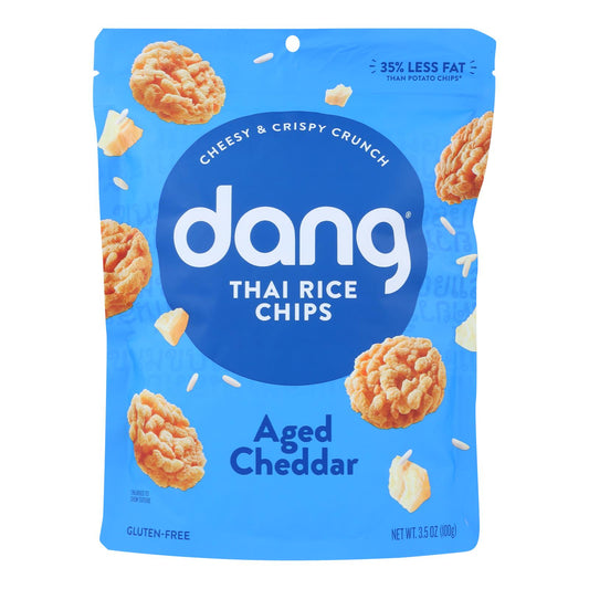 Dang - Chips de arroz glutinoso - Queso cheddar añejo - Caja de 12 - 3,5 oz.