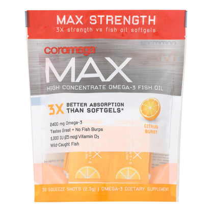 Coromega 公司 - Max Omega 3 柑橘味 - 1 片 - 30 支