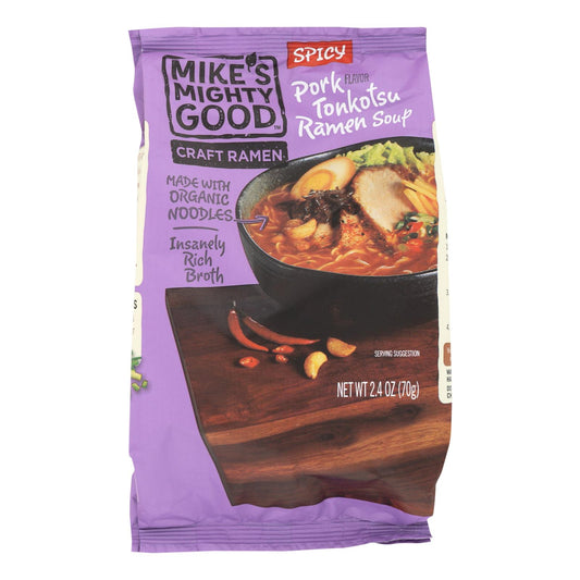 Sopa de ramen tonkotsu deliciosa de Mike - Caja de 7 - 2,4 oz