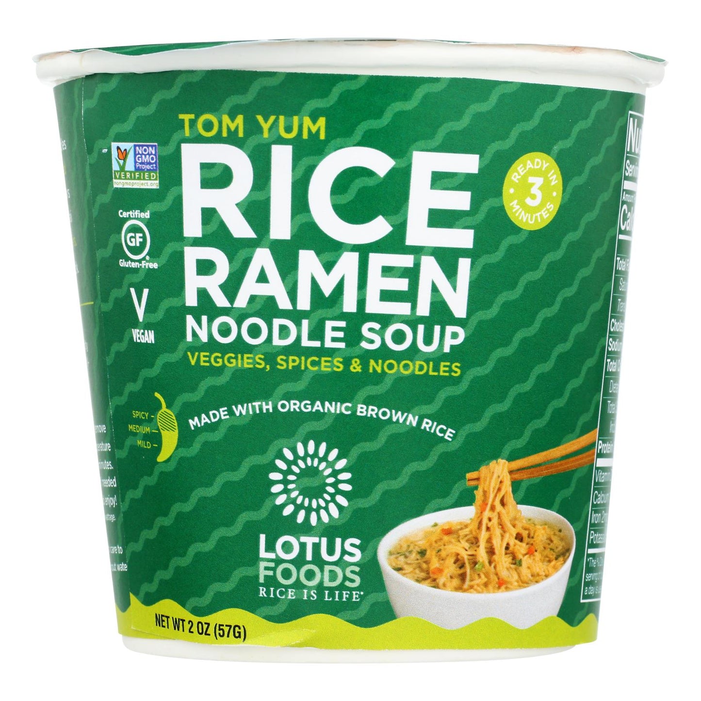 Sopa de fideos ramen de arroz de Lotus Foods - Caja de 6 - 2 oz