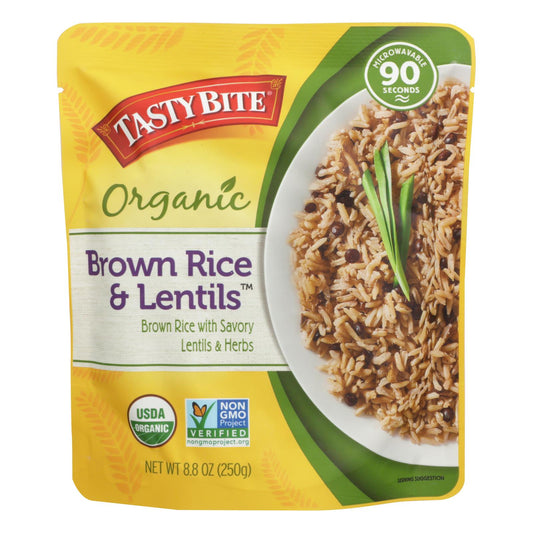 Arroz integral y lentejas Tasty Bite - Caja de 6 - 8,8 oz