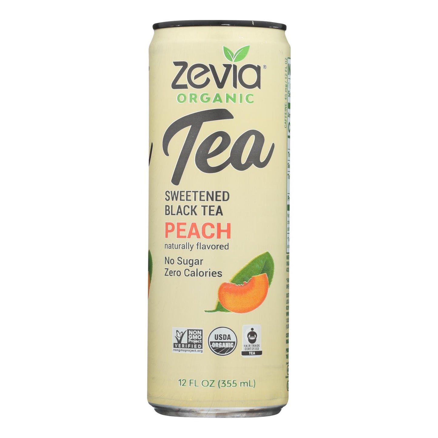 Zevia - Té de melocotón negro - Caja de 12 - 12 Fz