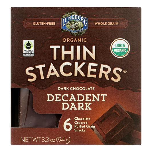 Chocolate negro Stackers de Lundberg Family Farms, caja de 6, 3,3 oz