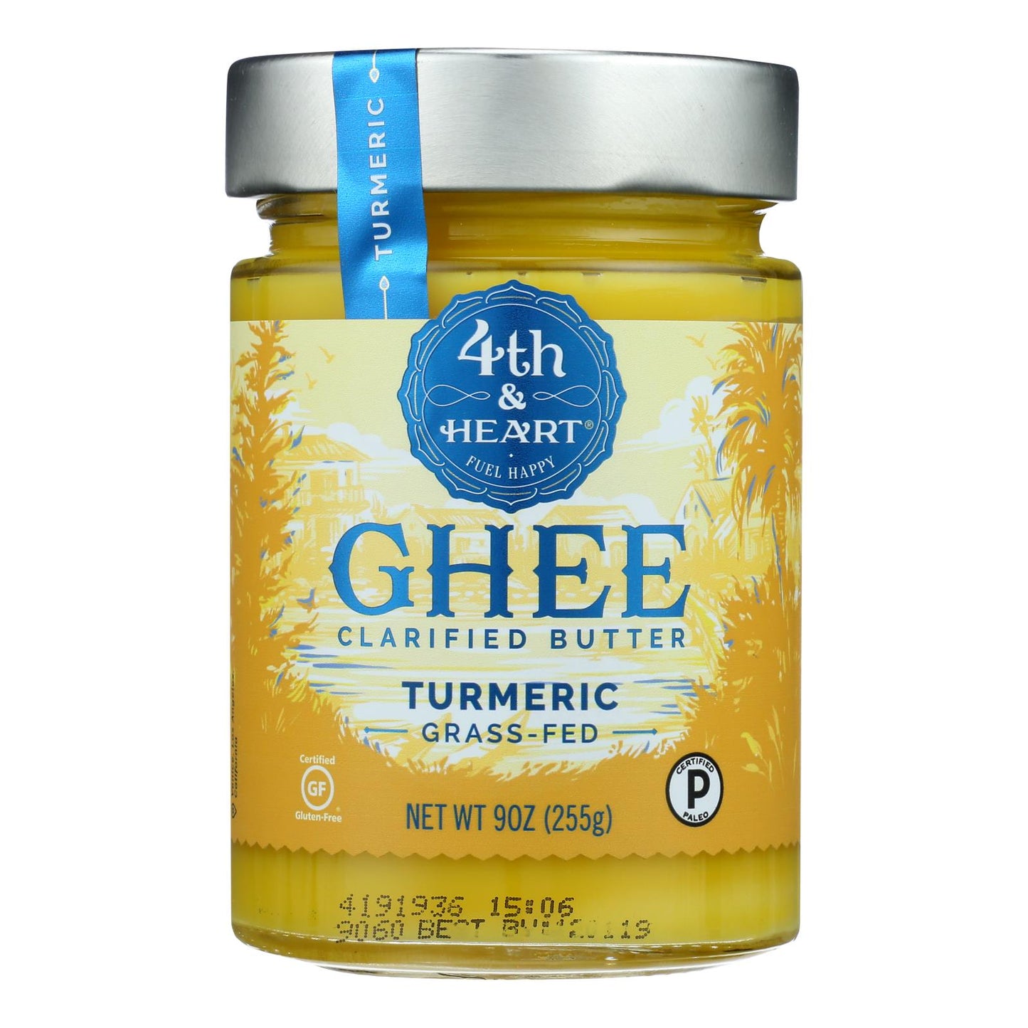 4th &amp; Heart - Ghee - Cúrcuma alimentada con pasto - Caja de 6 - 9 oz.