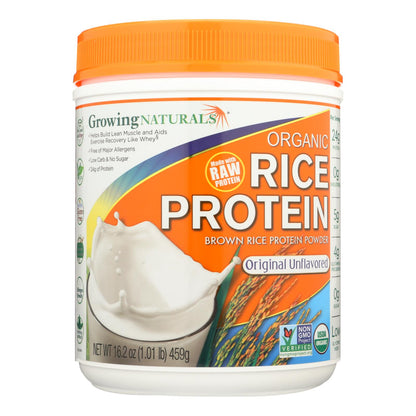 Growing Naturals - Proteína de arroz en polvo original - 1 unidad - 16,19 oz