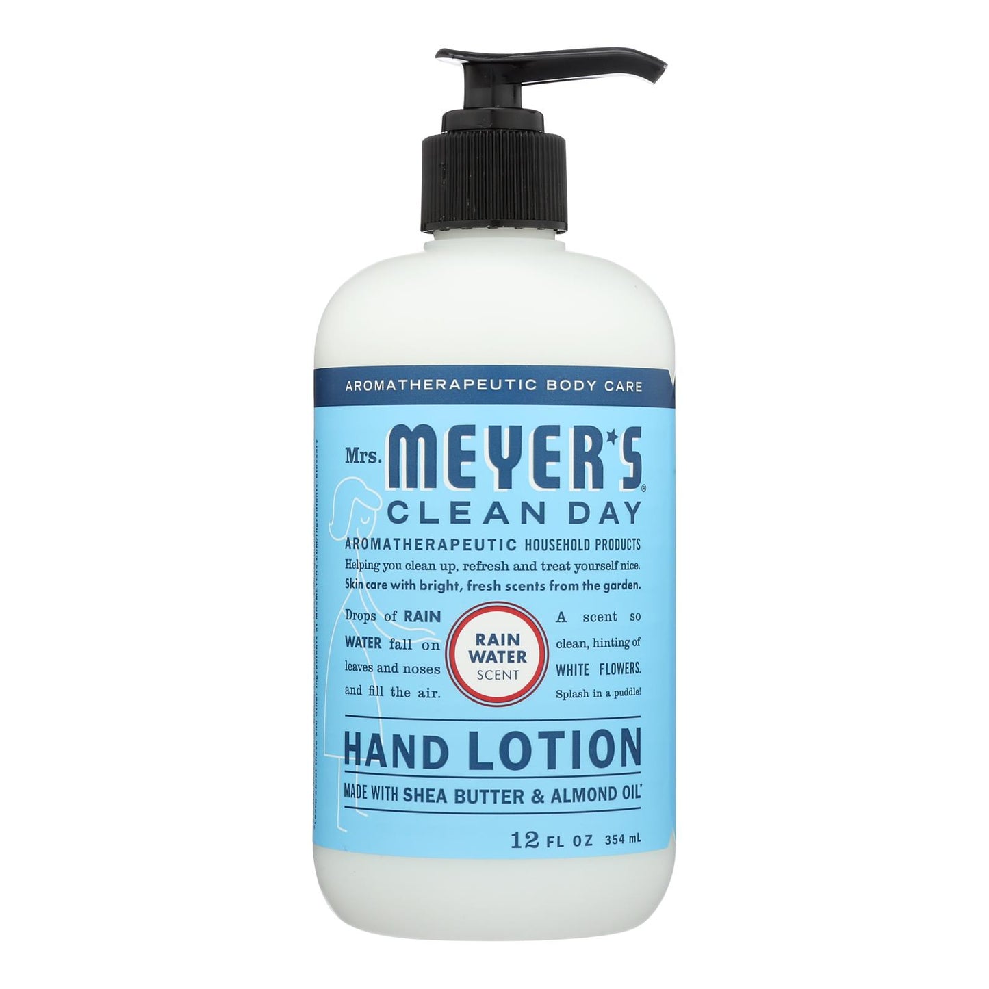 Mrs.meyers Clean Day - Loción para manos Rainwater - Caja de 6 - 12 Fz