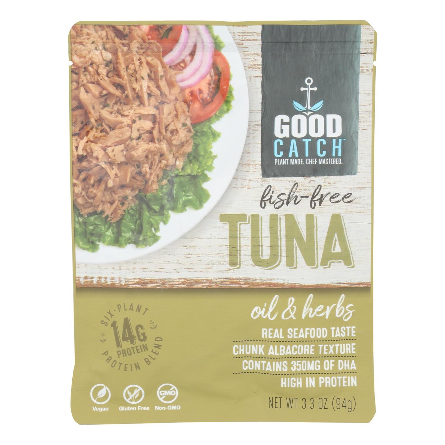 Aceite de atún y hierbas sin pescado Good Catch - Caja de 12 - 3,3 oz