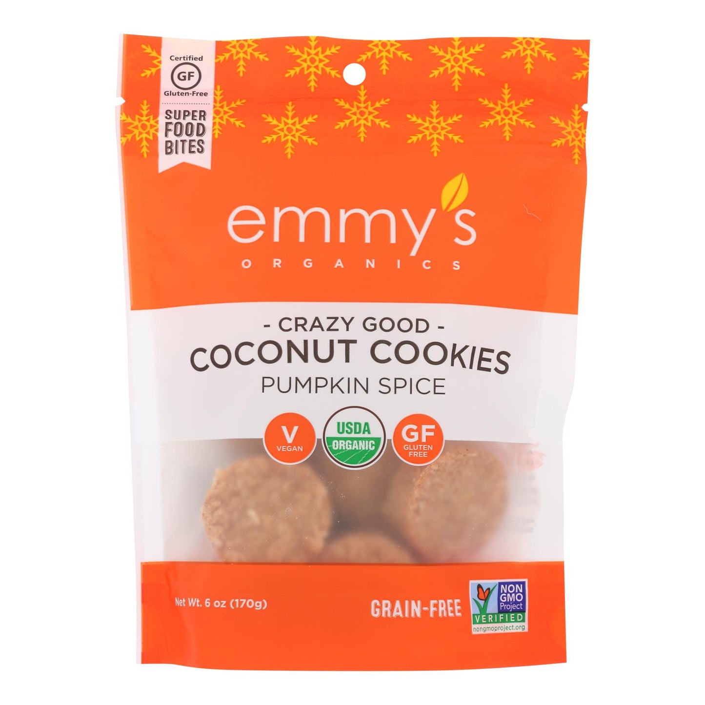 Galletas orgánicas de Emmy con especias de calabaza, caja de 8, 6 oz