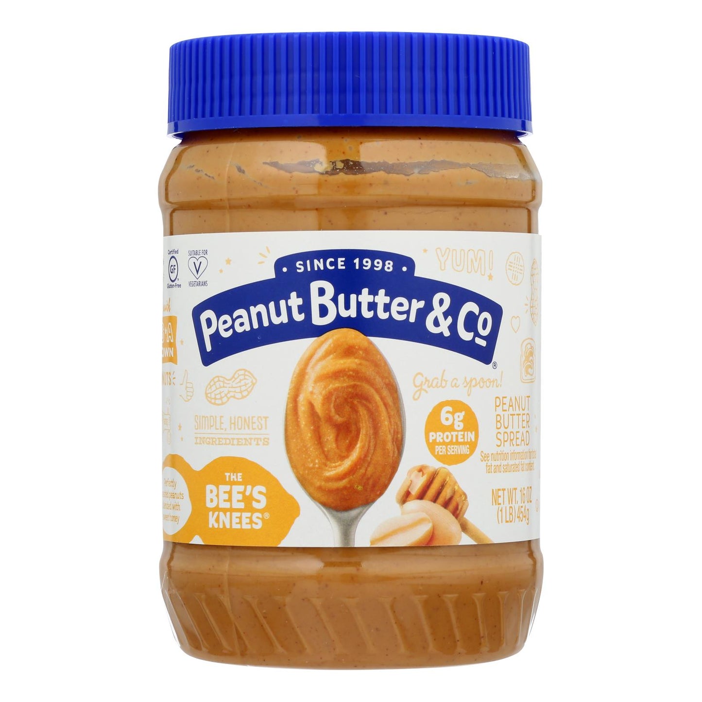 Peanut Butter And Co The Bee's Knees - 花生酱 - 6 盒装 - 16 盎司。