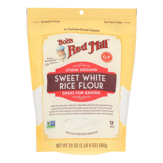 Bob's Red Mill - Harina de arroz blanca dulce sin gluten - Caja de 4 - 24 oz